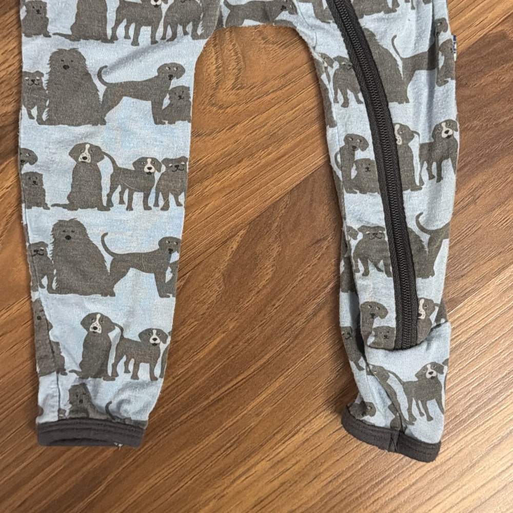 Kickee Pants Baby Boys 9-12 Months Puppy Dog Blue Bamboo Sleeper Pajamas - Picture 3 of 6